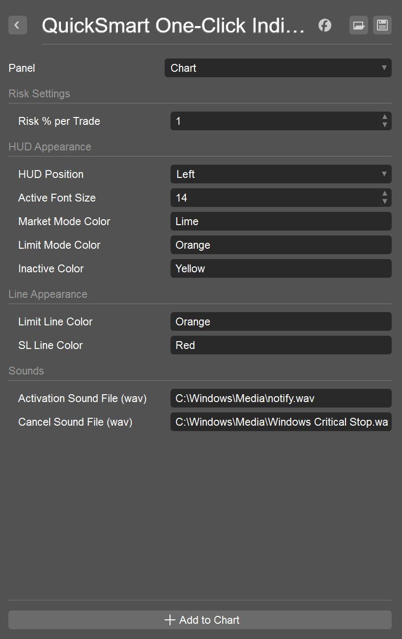 Indicator Settings